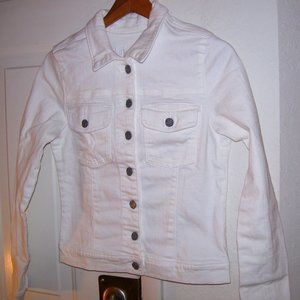 KUT White Denim Long Sleeve Jacket Size M
